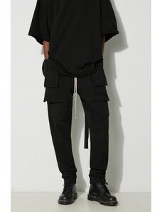 Pamučne hlače Rick Owens Knit Pants Creatch Cargo Drawstring boja: crna, cargo kroj, DU01D1376.RIG.09