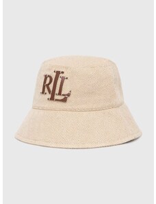 Pamučni šešir Lauren Ralph Lauren boja: bež, pamučni, 454937220