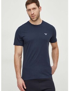Pamučna majica Barbour za muškarce, boja: tamno plava, bez uzorka