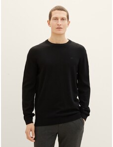 Tom Tailor Pleteni pulover s okruglim izrezom - Crna