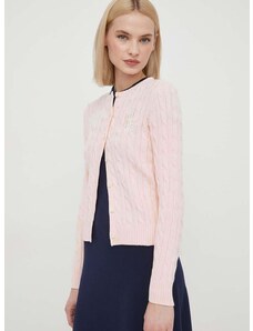 Pamučni pulover Lauren Ralph Lauren boja: ružičasta