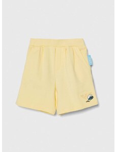 Kratke pamučne hlače za bebe Emporio Armani x The Smurfs boja: žuta