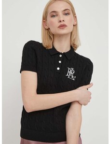 Pamučni pulover Lauren Ralph Lauren boja: crna