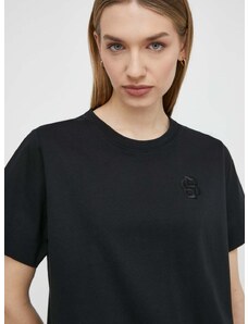 Majica kratkih rukava BOSS za žene, boja: crna