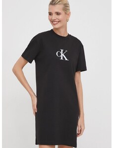 Pamučna haljina Calvin Klein Jeans boja: crna, mini, ravna