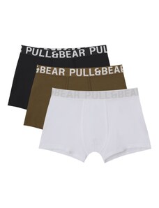 Pull&Bear Bokserice svijetlosiva / maslinasta / crna / bijela