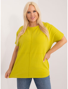 Fashionhunters Lime plus size oversize blouse