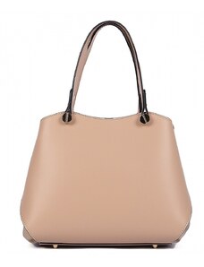 Luksuzna Talijanska torba od prave kože VERA ITALY "Kremeya", boja taupe, 26x33cm