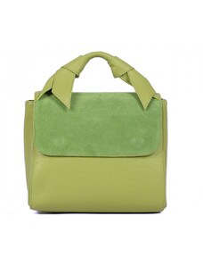 Luksuzna Talijanska torba od prave kože VERA ITALY "Zeletra", boja zelena, 22x27cm