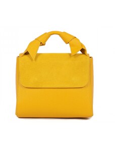 Luksuzna Talijanska torba od prave kože VERA ITALY "Deletra", boja žuta, 22x27cm