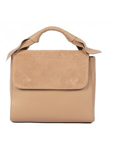 Luksuzna Talijanska torba od prave kože VERA ITALY "Beletra", boja taupe, 22x27cm