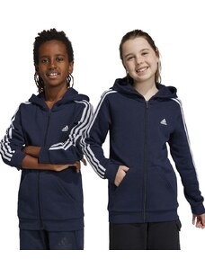 Dječja dukserica adidas U 3S FL FZ boja: tamno plava, s kapuljačom, glatka