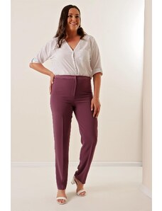By Saygı Imported Crepe Wide Size Trousers with Elastic Sides.