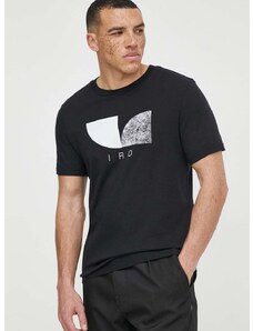 Pamučna majica IRO za muškarce, boja: crna, s tiskom