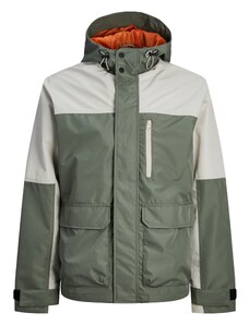 JACK & JONES Tehnička jakna 'Hike' svijetlosiva / zelena / crna
