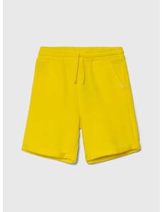 Dječje pamučne kratke hlače United Colors of Benetton boja: žuta, podesivi struk