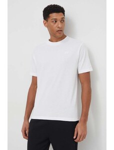 Pamučna majica New Balance za muškarce, boja: bijela, s aplikacijom