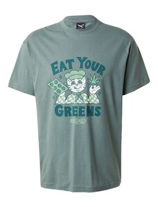 Iriedaily Majica 'Eat Greens' smaragdno zelena / žad / svijetlozelena / bijela