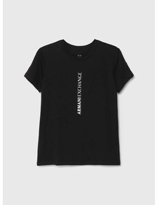 Pamučna majica Armani Exchange za žene, boja: crna, 3DYT02 YJ16Z
