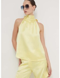 Bluza HUGO za žene, boja: žuta, bez uzorka