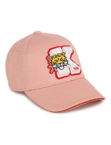 Pamučna kapa sa šiltom za bebe Kenzo Kids boja: ružičasta, s aplikacijom