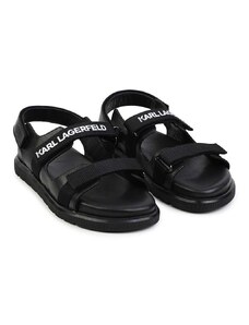 Dječje kožne sandale Karl Lagerfeld boja: crna