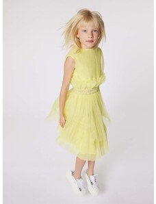 Dječja haljina Karl Lagerfeld boja: žuta, mini, ravna