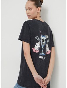 Pamučna majica Kaotiko boja: crna, s tiskom