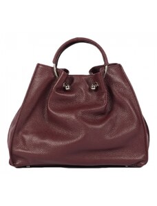 Luksuzna Talijanska torba od prave kože VERA ITALY "Doroty", boja tamnocrvena, 26x33cm