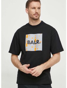 Pamučna majica BALR. za muškarce, boja: crna, s tiskom, B1112 1245