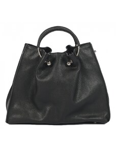 Luksuzna Talijanska torba od prave kože VERA ITALY "Bonitka", boja crna, 26x33cm