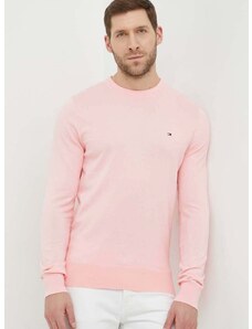 Pulover Tommy Hilfiger za muškarce, boja: ružičasta, lagani