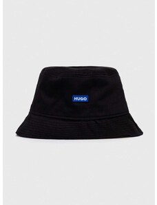 Pamučni šešir Hugo Blue boja: crna, pamučni