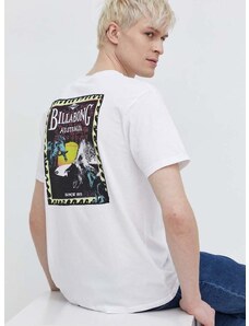 Pamučna majica Billabong za muškarce, boja: bijela, s tiskom, EBYZT00170