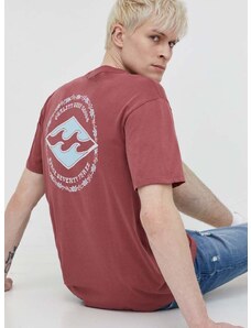 Pamučna majica Billabong za muškarce, boja: ružičasta, s tiskom, ABYZT02259