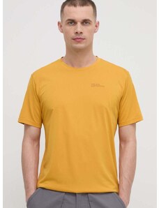 Sportska majica kratkih rukava Jack Wolfskin Delgami boja: žuta, bez uzorka