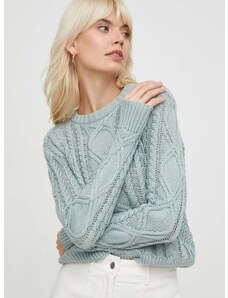 Pamučni pulover Lauren Ralph Lauren boja: zelena, lagani