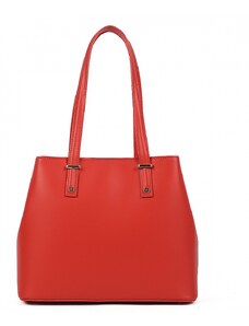 Luksuzna Talijanska torba od prave kože VERA ITALY "Chezara", boja crvena, 27x33cm