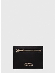 Kožni novčanik Tommy Hilfiger za žene, boja: crna