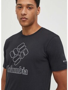 Sportska majica kratkih rukava Columbia Pacific Crossing II boja: crna, s tiskom
