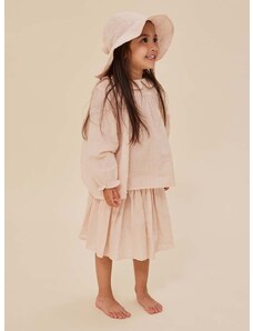 Dječje pamučna haljina Konges Sløjd boja: ružičasta, mini, širi se prema dolje