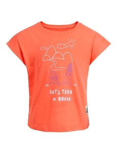 Dječja pamučna majica kratkih rukava Jack Wolfskin TAKE A BREAK boja: narančasta