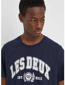 Pamučna majica Les Deux za muškarce, boja: tamno plava, s tiskom