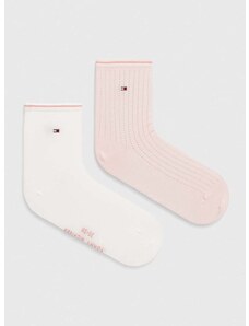 Čarape Tommy Hilfiger 2-pack za žene, boja: ružičasta
