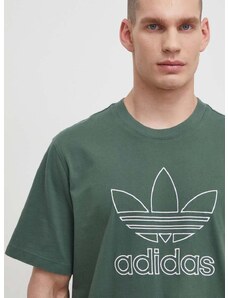 Pamučna majica adidas Originals Trefoil Tee za muškarce, boja: zelena, s aplikacijom, IR7993