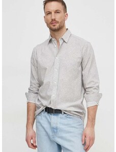 Košulja Sisley za muškarce, boja: siva, regular, s klasičnim ovratnikom