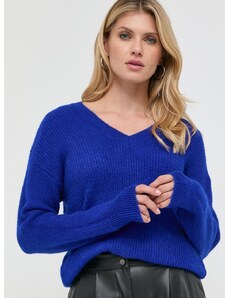 Pulover s dodatkom vune Morgan za žene, boja: tamno plava, lagani