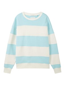 TOM TAILOR Sweater majica svijetloplava / bijela