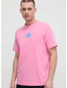 Majica kratkih rukava za trening adidas Performance boja: ružičasta, s tiskom