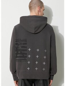 Pamučna dukserica KSUBI portal kash hoodie za muškarce, boja: siva, s kapuljačom, s tiskom, MPS24FL011
